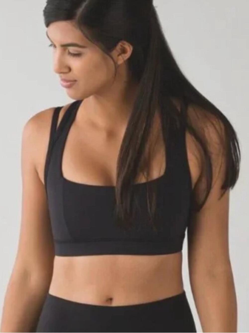 Lululemon Splendour Sports Bra Luxstreme Double Strap Athletic Black Size 6 - Picture 2 of 5